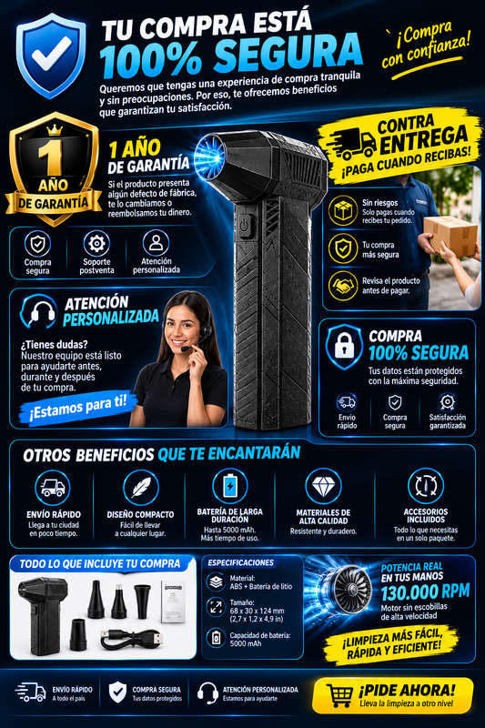 MINI SOPLADOR RECARGABLE